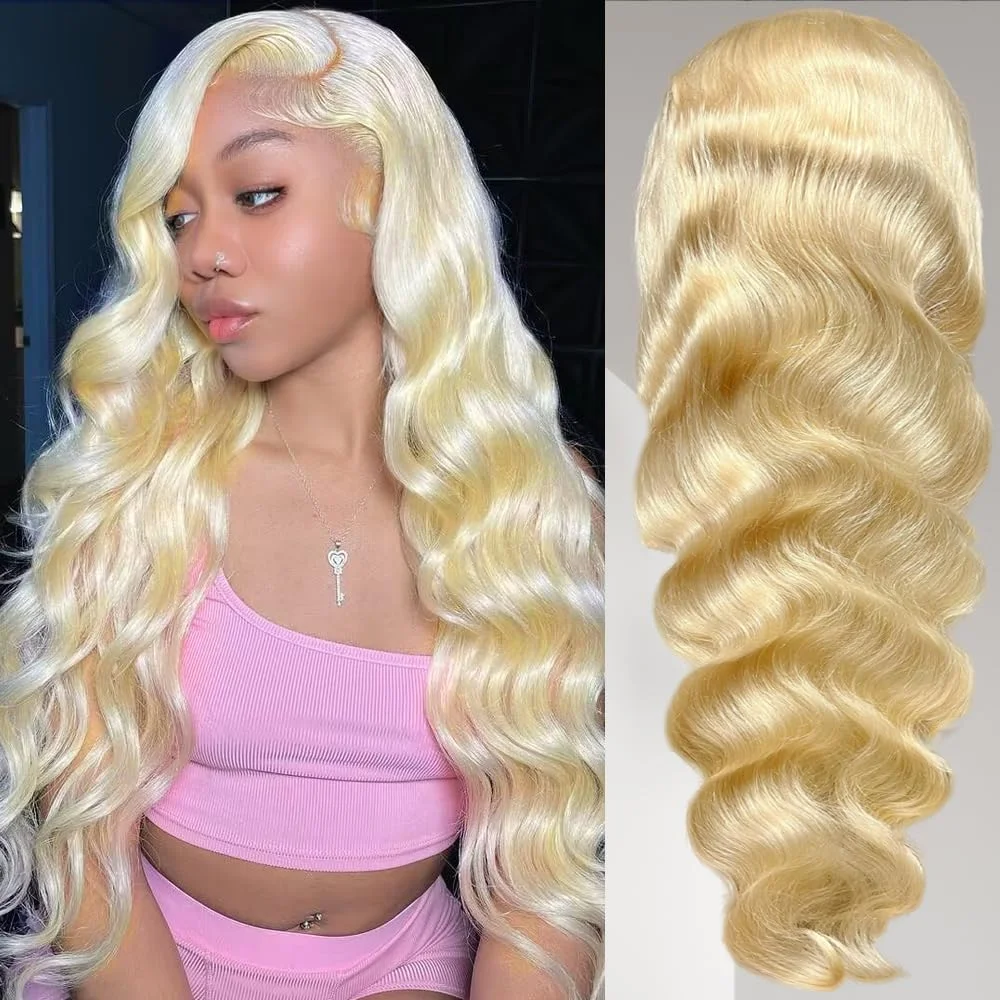

30 40 Inch Blonde 613 Body Wave 100% Human Hair Wig 13x6 Hd Transparent Lace Front Wig 250 Density Lace Frontal Pre Plucked Wigs