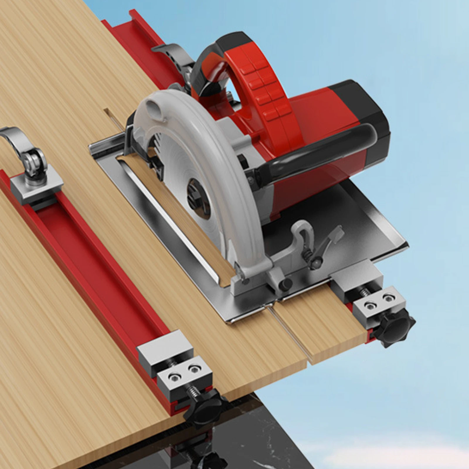 240 مللي متر/360 مللي متر آلة القطع قاعدة دليل السكك الحديدية 2-Way عكس مشبك منشار دائري المسار دليل لوح تقطيع الخشب لكمة موقف أداة