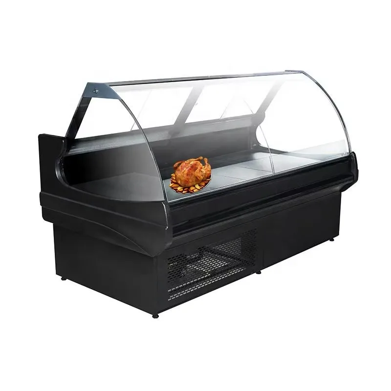 Color custom refrigeration equipment supermarket fish meat seafood cold food store display cabinet