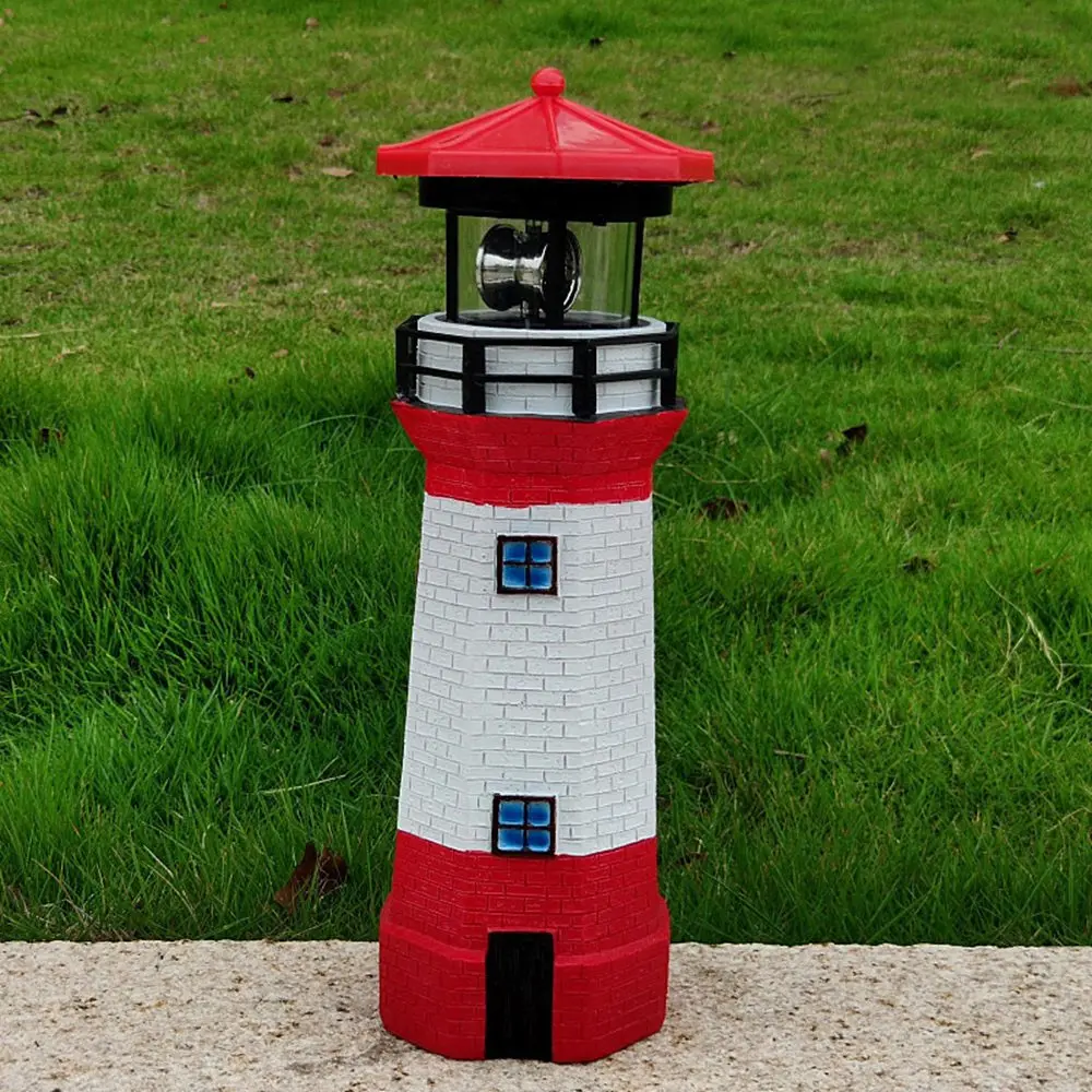 

Solar Resin Rotating Lighthouse Outdoor Garden Decoration Landscape sculptures decorative courtyard landscape lights Party Home