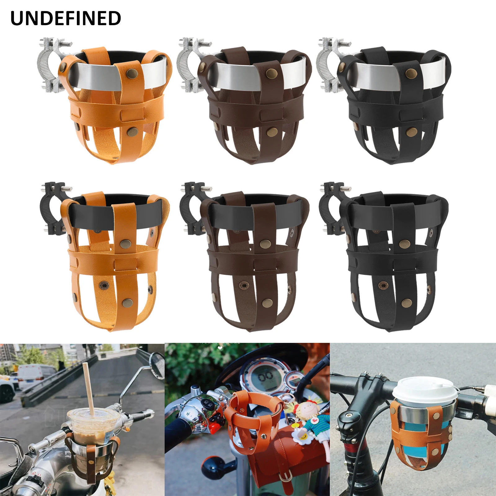 

Motorcycle Leather Cup Holder 19-33mm Handlebar Bike Universal For Honda Yamaha Suzuki Kawasaki Harley Victory Indian Motorbike