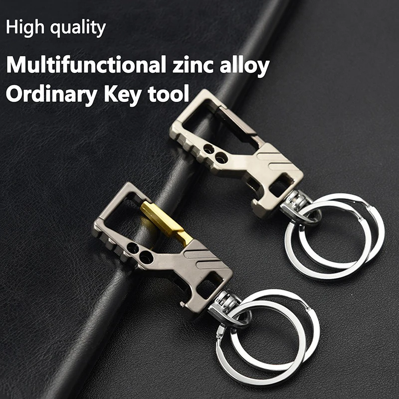 Semplice portachiavi da uomo multifunzionale con clip per cintura in vita, fibbia anti-smarrimento, portachiavi, accessori, portachiavi per auto, apribottiglie