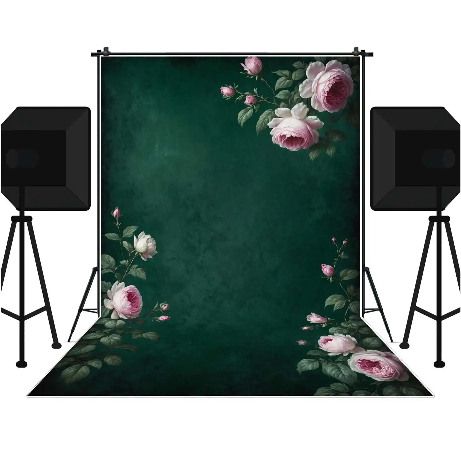 MOON.QG Vintage Peacock Green Memorial Day Background Baby Wall Still Life Portrait Backdrop Party Decoration Photozone Props