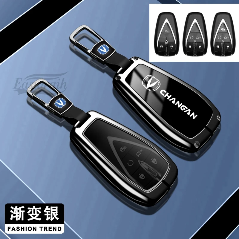 Car Smart Remote Fob Key Case Holder Cover Chain For Changan UNIT UNIK CS35PLUS CS55 PLUS CS75 PLUS Oshan X7 X5 Auto Decorations