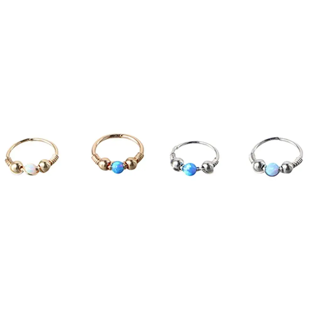 Fashion Creative Small Opal Accessories Lip Nail Stainless Steel For Women Lip Rings Body Piercing Nose Rings Jewelry