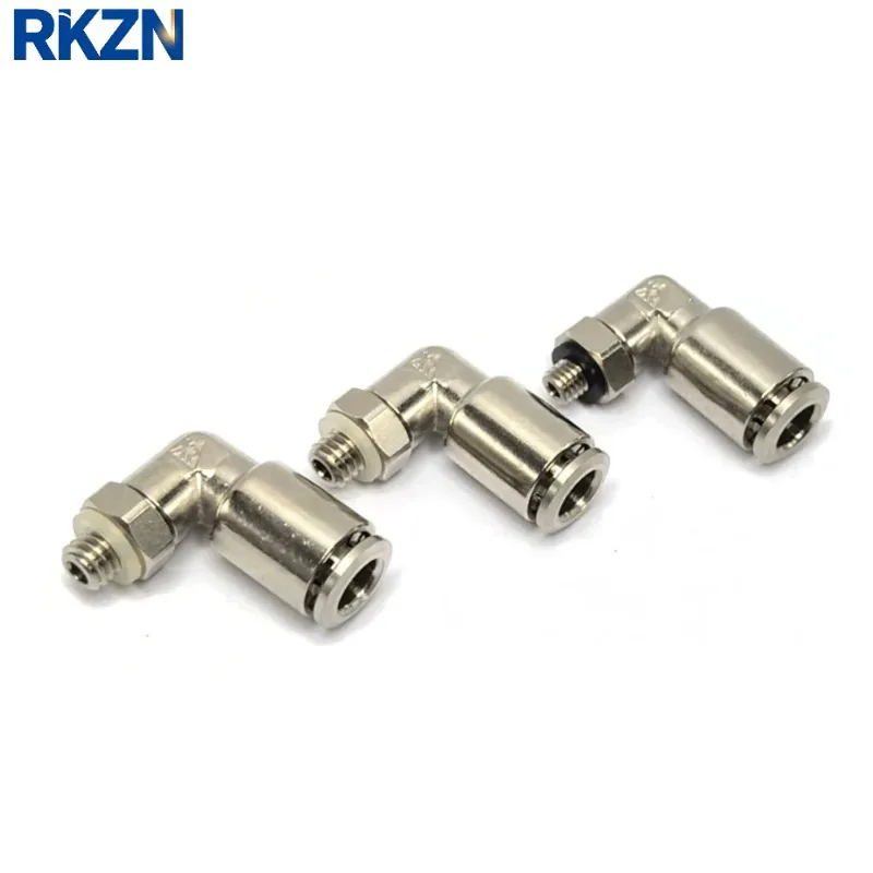 Metric M Straight External Thread M8*1 M6*0.75 M10*1 M12*1.25 M8x1.5 All Copper Nickel Plated Elbow Quick Plug Pneumatic Joint
