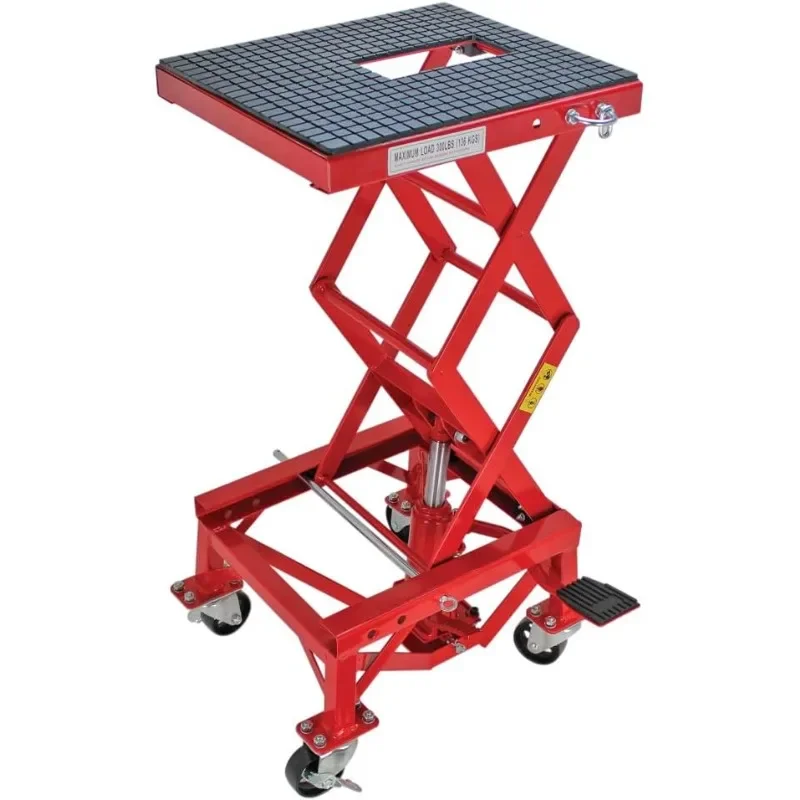 Max 5001.5083 Ultra-Stabile Hydraulic Motorcycle Lift Table with Foot Pad Lift Function - Raises Bikes from 13.25