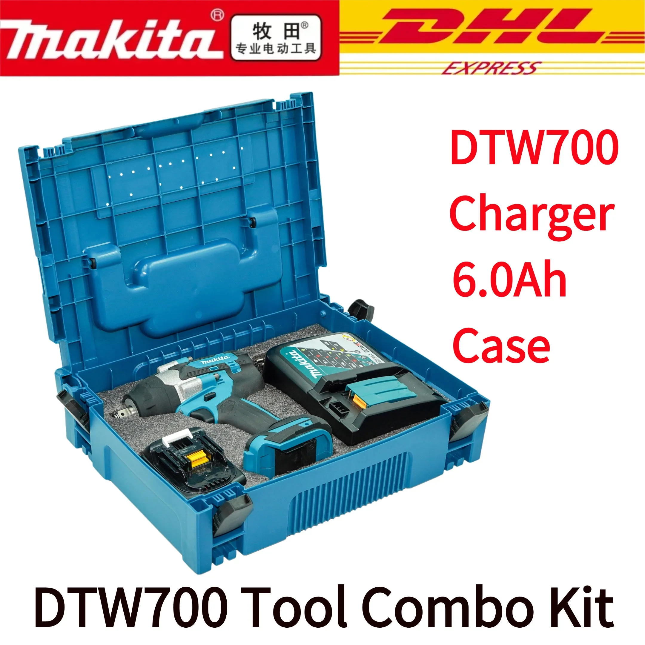 

Makita DTW700 1000N.M Torque Brushless Electric Impact Wrench Cordless Electric Drill 1/2"Wrench Power Tools For 18V Battery