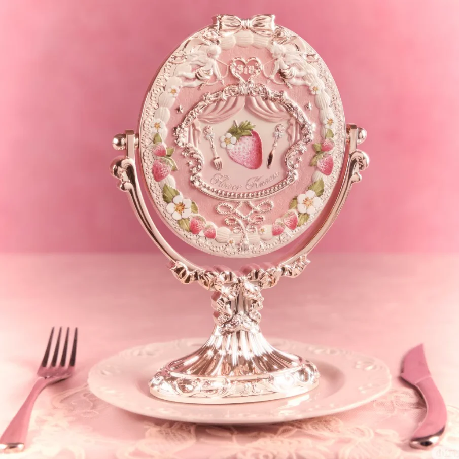 Flower Knows 9th Anniversary  3pcs Makeup Tool Kit Desktop Mirror Air Cushion Comb Brush Bucket