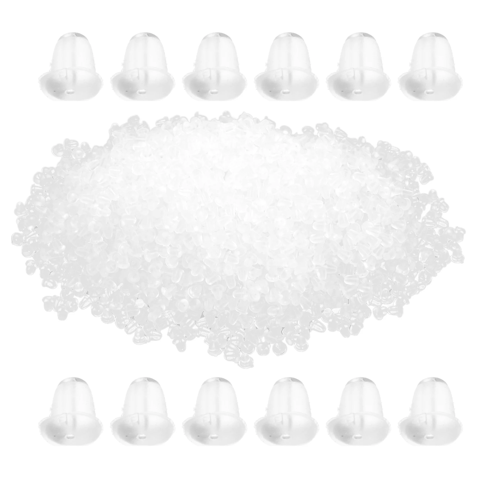

8000 Pcs Clear Silicone Earring Backs Hook Soft Replacements Stoppers Transparent Pad Jewelry DIY Plug Accessories