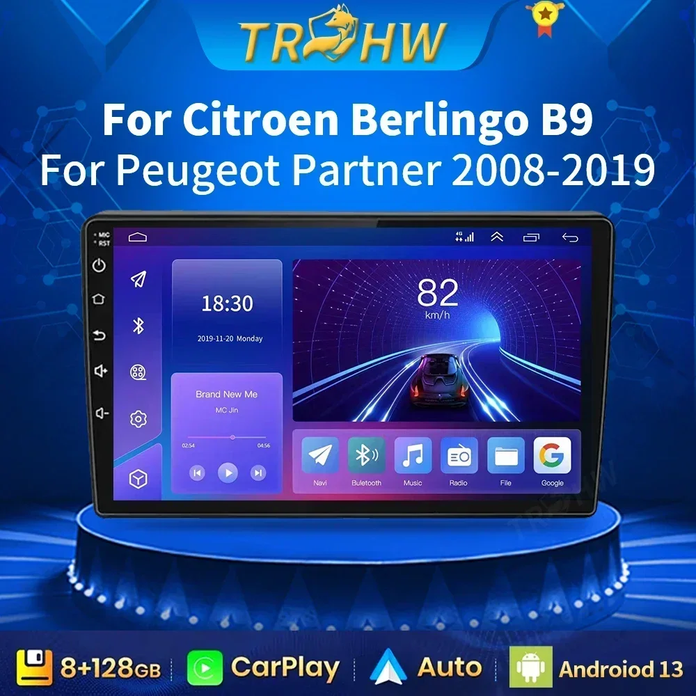 

Car Radio Stereo Android 13 CarPlay For Citroen Berlingo 2 B9 Peugeot Partner 2008-2022 Multimedia Video Player GPS Autoradio HU