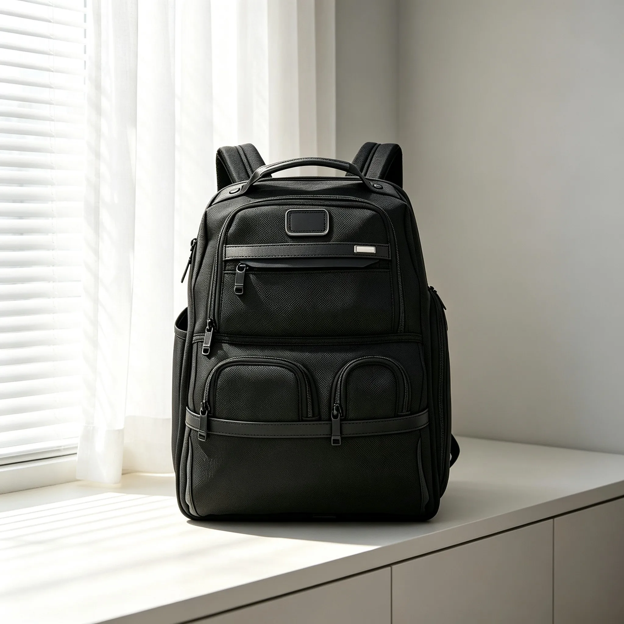 Men Stylish Ballistic Nylon Rucksack, Business Casual Backpack for School & Commute