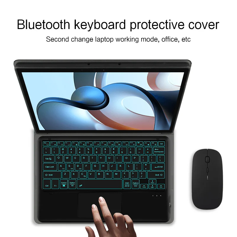 Imagem -06 - Teclado Retroiluminado com Touchpad para Xiaomi Book s Capa de Couro pu Folio Stand Case 124 Pol Mit2205-aa