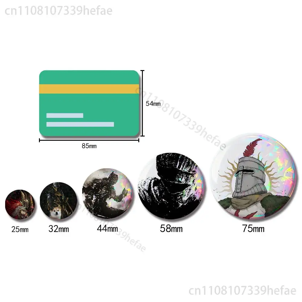 Game D-Dark S-Souls Pin Tinplate Round Brooch Cosplay Nijigen Otaku Culture Badges 58mm 44mm 32mm 75mm 25mm