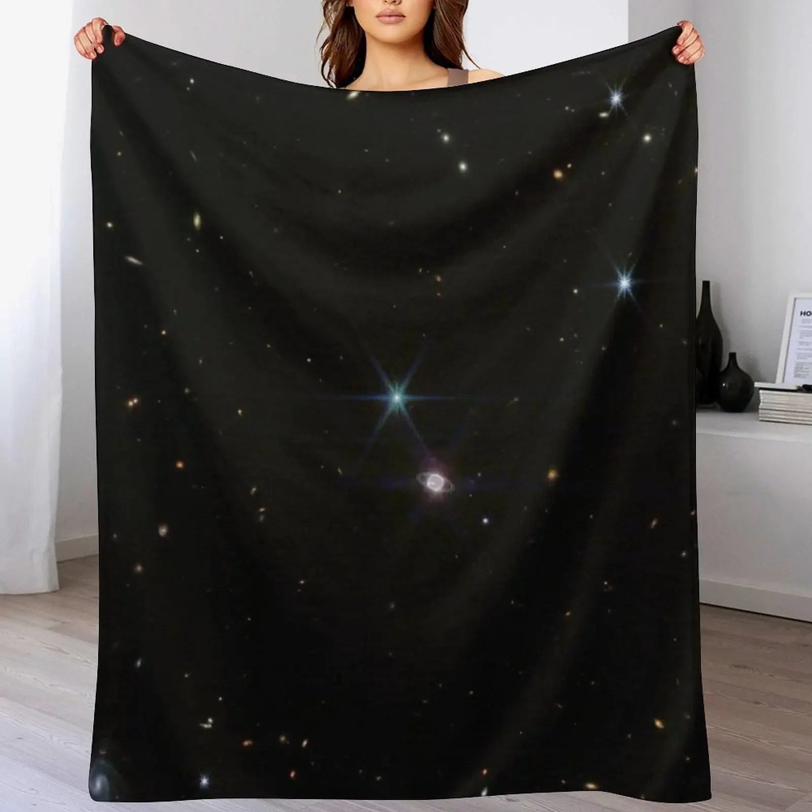 

James Webb Space Telescope Neptune Deep Field Universe Throw Blanket funny gift Giant Sofa Bed Hairys Blankets