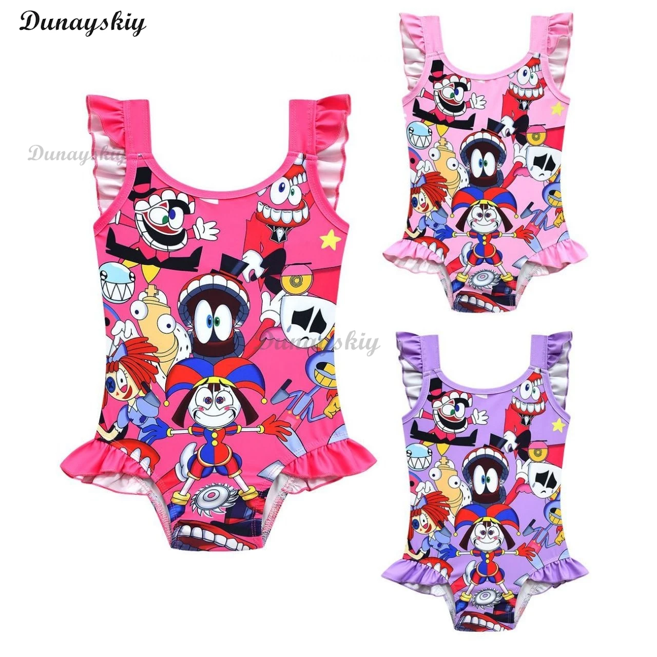 The Amazing Digital Circus Cosplay Costume Children Swimwear Girls Fashionable Dress Princess Casual Cute Clothes Kids Halloween