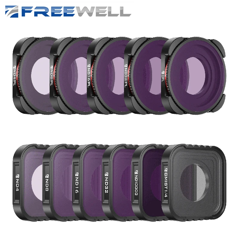 

Freewell Action Camera All Day 11 Pack Filter Kit for GoPro Hero 11/12/13 Black ND CPL ND/PL Filters Action Cameras Accessories