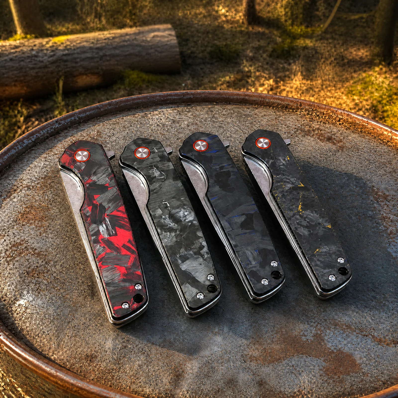 GT961 Carbon Fiber Folding Pocket Knife D2 Steel Knife EDC Outdoor Survival Camping Fishing Cutter Tool Gift