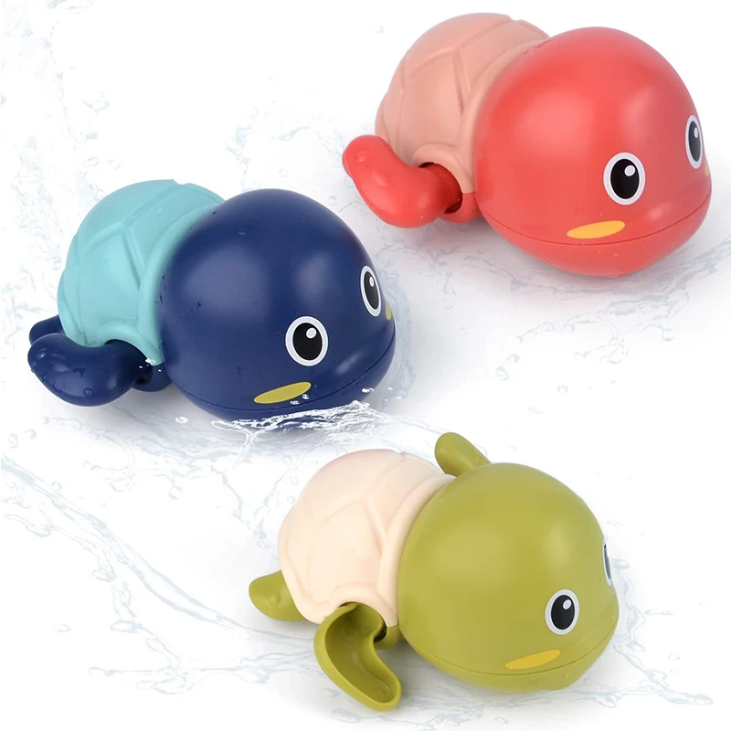 Juguetes de baño para niños pequeños, Tortuga de natación, juguetes flotantes, bañera de agua, piscina preescolar, regalos para bebés