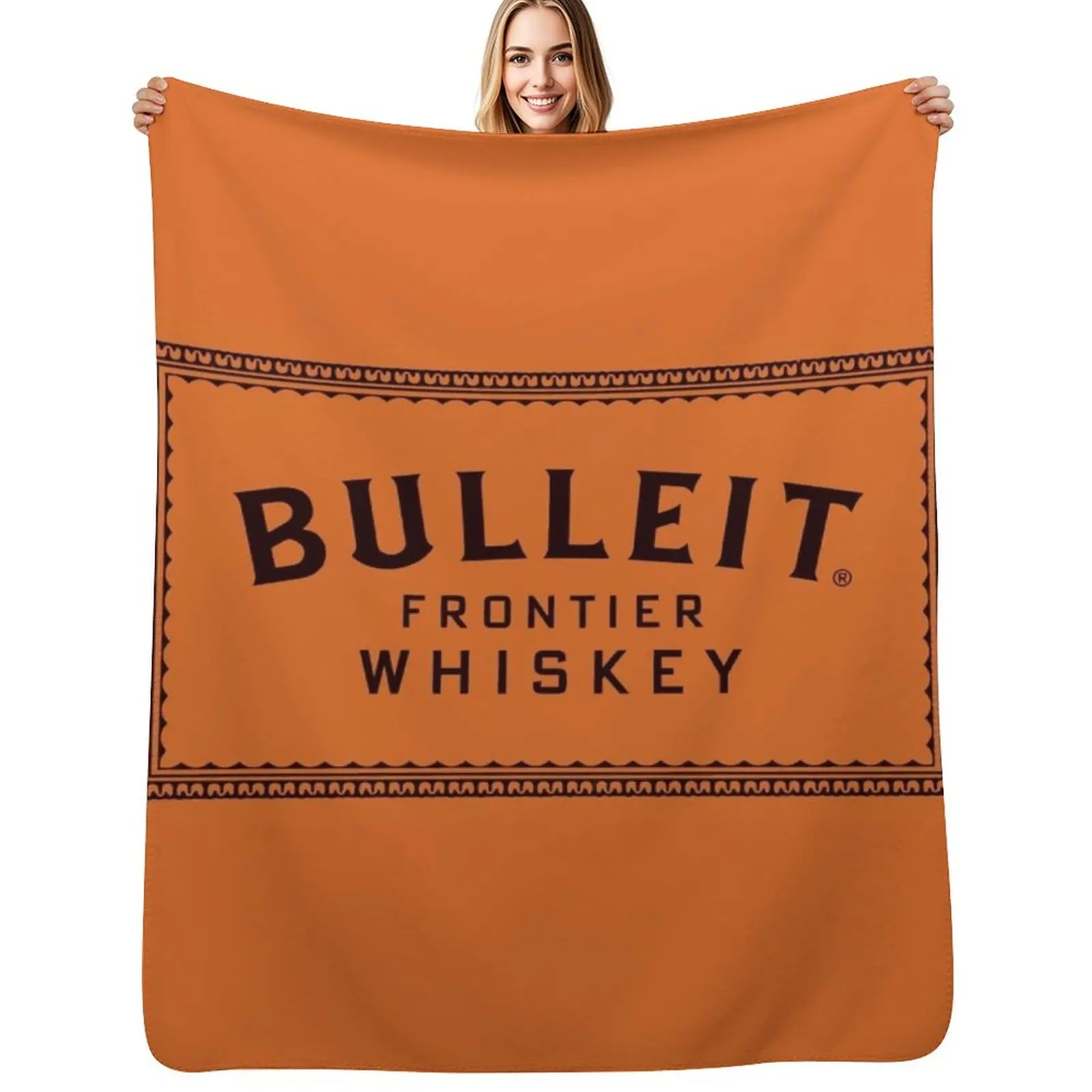 Manta compacta y cálida para viajes en coche, con diseño de Bulleit Bourbon.