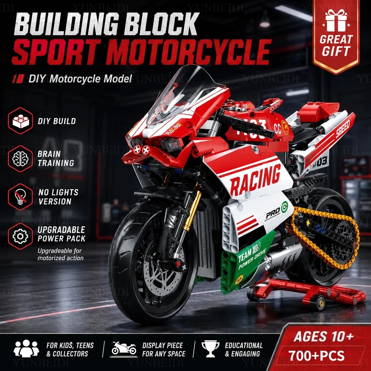 1:8 Building Block Superbike, - Model Kit Motor Nuclear ulasan dan harga