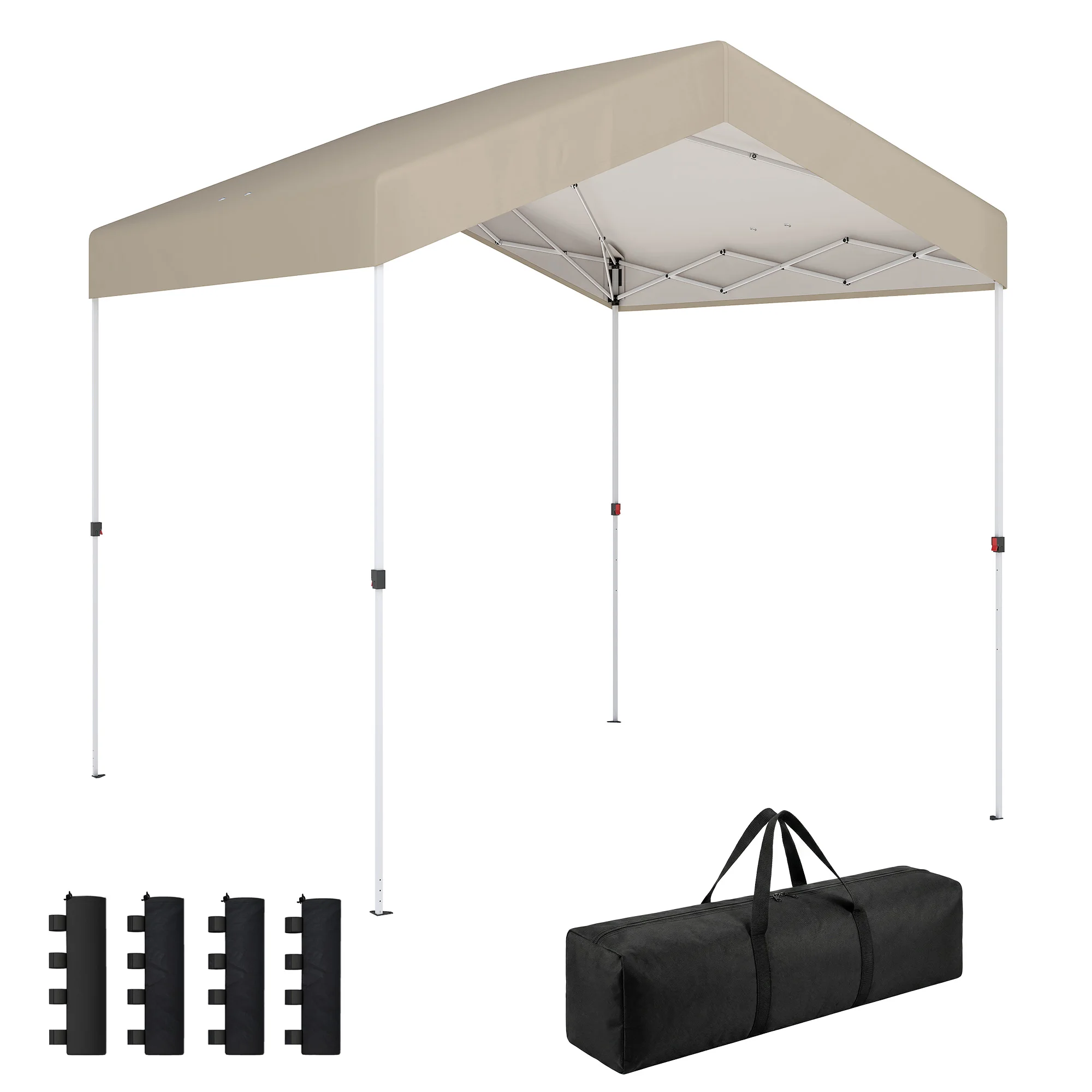 Outsunny Opvouwbare tent 2,4X2,4 m Pop-Up Upf50+ Centrale vergrendeling Verstelbare hoogte