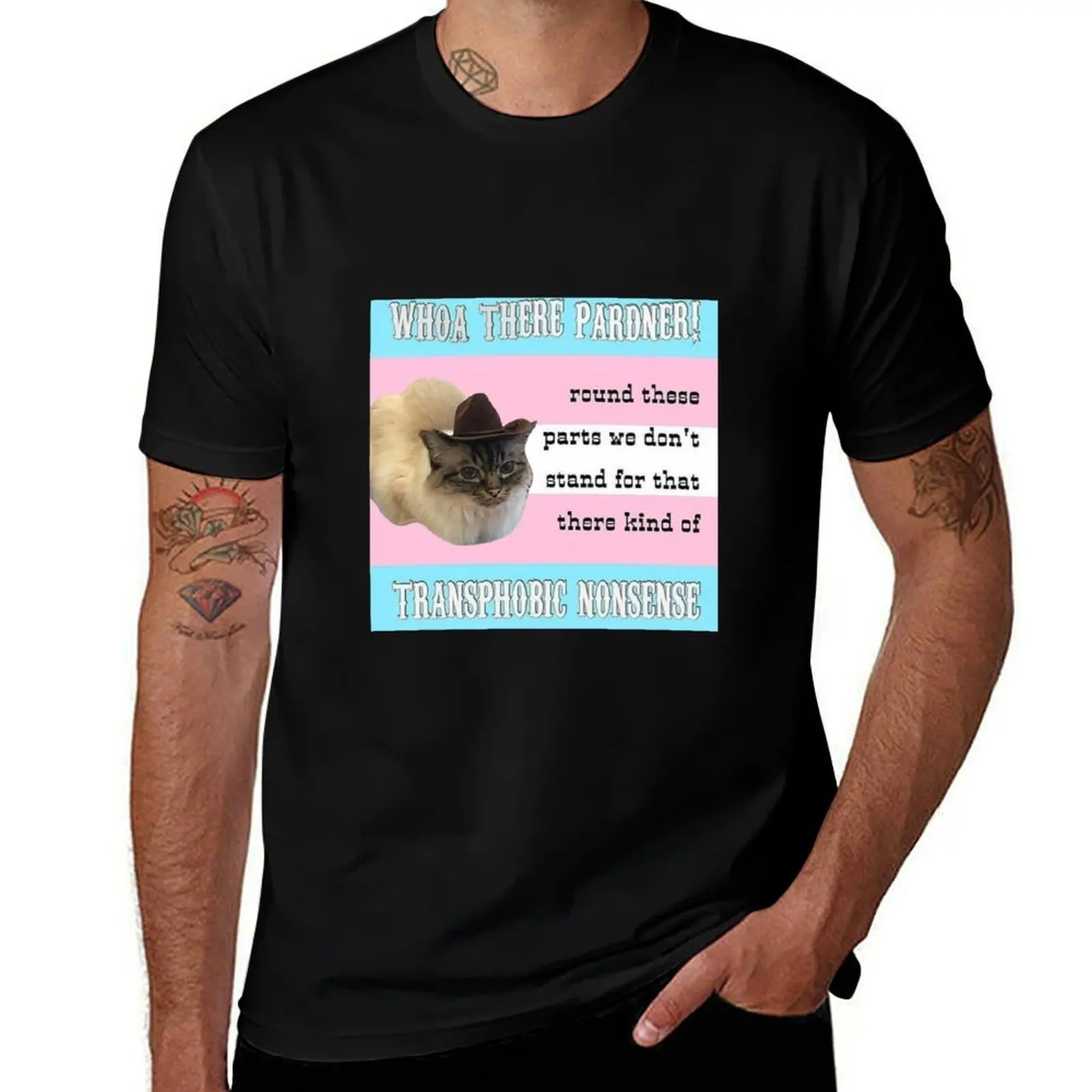 

Primcess Pamcake - Trans Rights Cowboy Cat T-Shirt kawaii clothes sublime T-shirts man men workout shirt