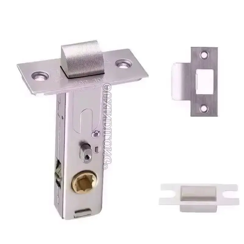 

NEW 1PCS 304 Stainless Steel+Copper Core Door Lock Tongue Shower Toilet WC Door Lock Bolt Repair Parts Center Distance 60/70mm