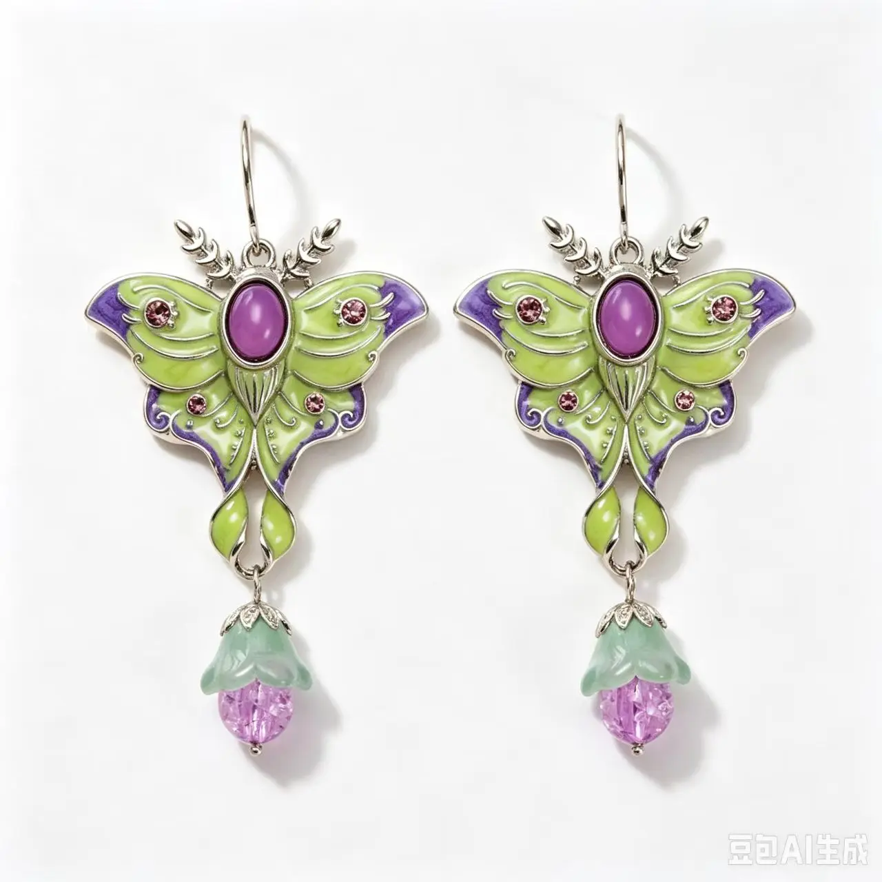 New Chinese-style color-blocking butterfly ear hooks