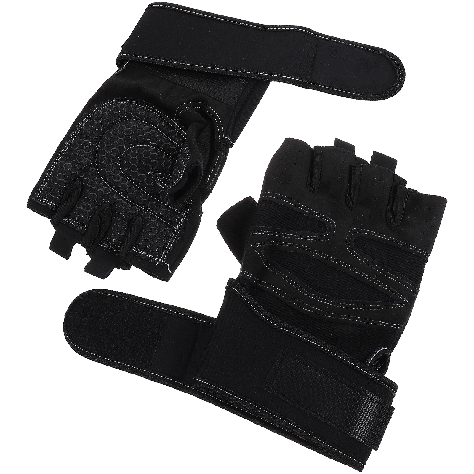 

Sports Half Finger Gloves Black Mens Fitness Riding Shock Absorbing Anti Slip Durable Weight Lifting Mountain Climbing Gloves