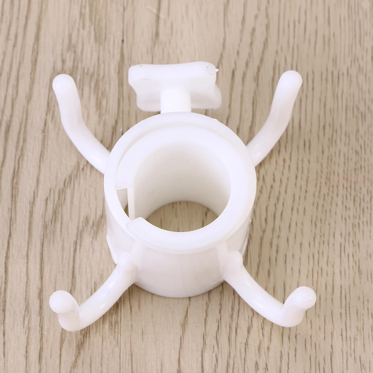 

4-Prongs Beach Umbrella Hanging Hook Plastic Sturdy Lightweight for Towels Camera Sunglasses Bags Camping Trips White