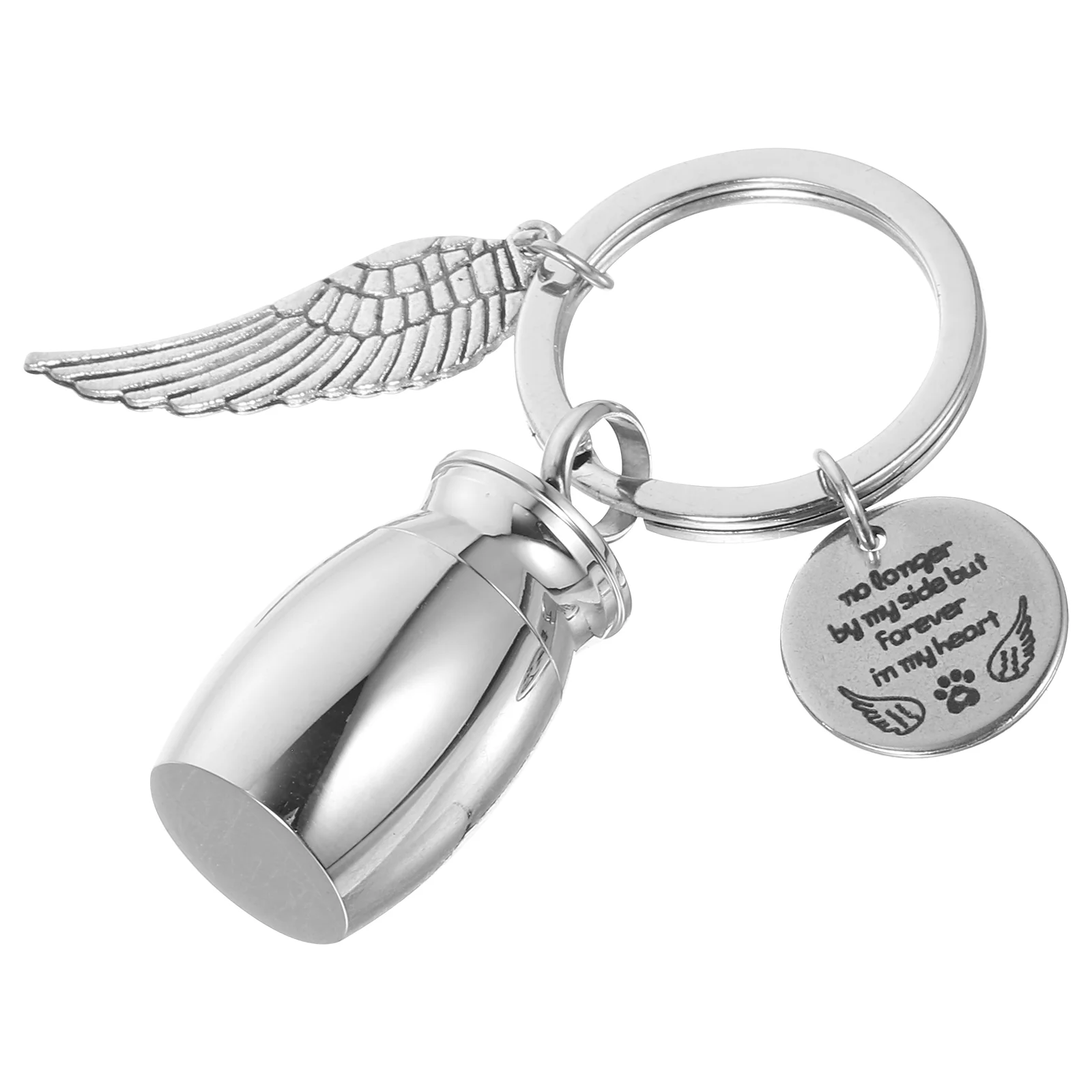 Urn Pet Ashes Keychain Cremation for Keepsake Ring Hanging Ornament Angel Holder Pendant Necklace