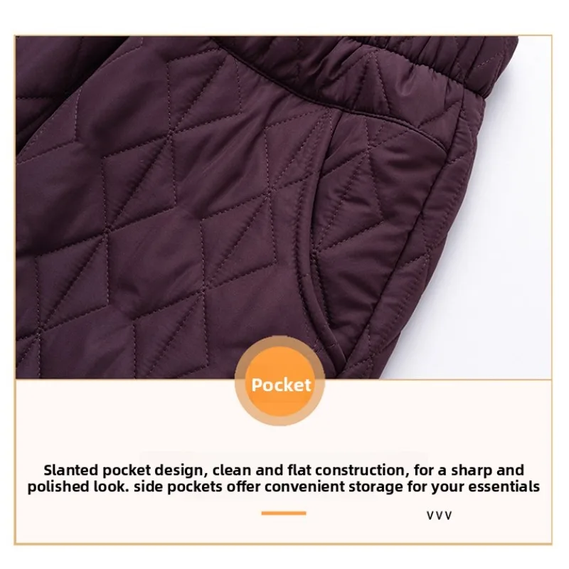 Pantaloni caldi invernali Donne anziane Foderati in pile termico Pantaloni in cotone a vita alta Nonna Abbigliamento per la stagione fredda Mamma Anti freddo