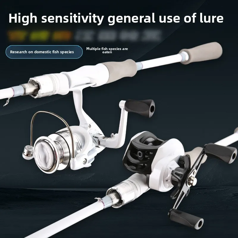 

Beginner Lure Fishing Rod Set White Novice Full Gear Casting Spinning
