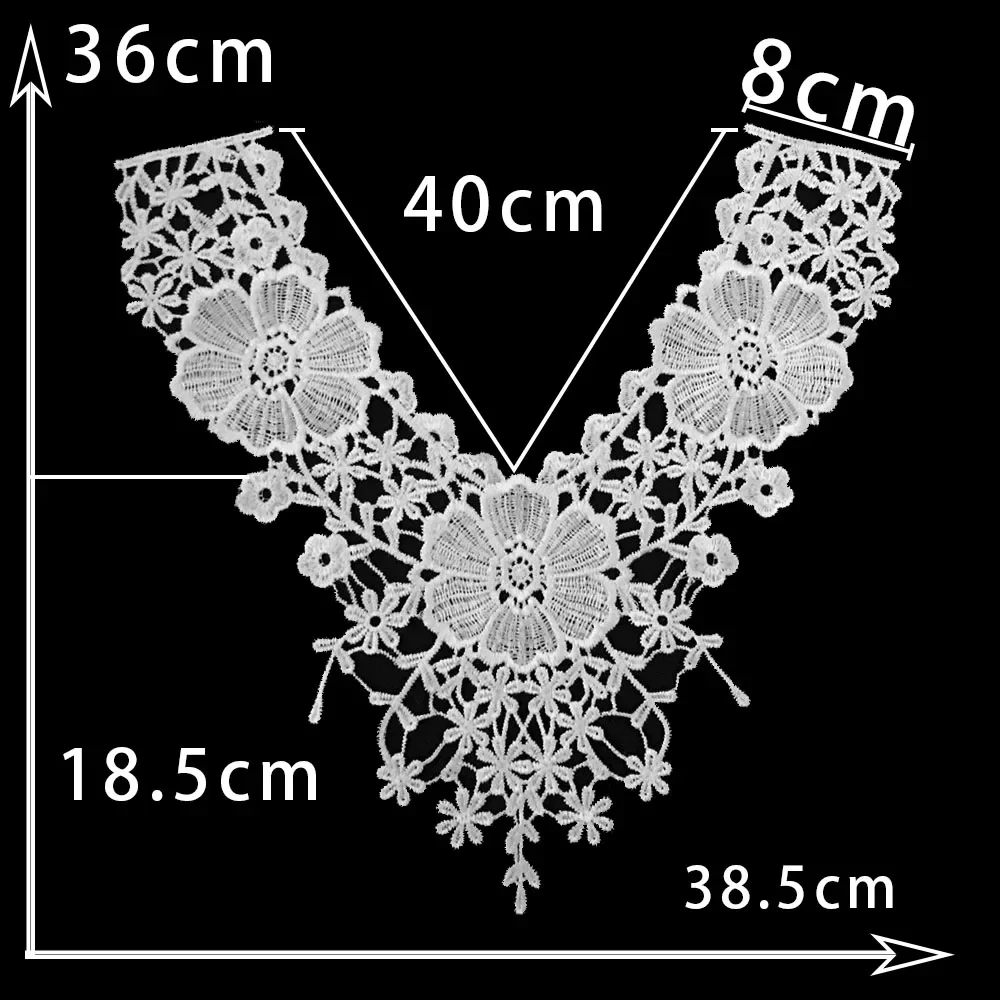 Black and white hollow polyester embroidery Wholesale sales of 1-10 piece  sewing lace DIY decorative clothing accessories