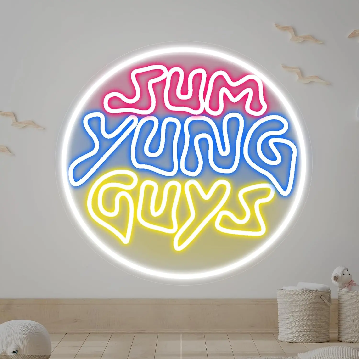 sum-yung-guys-ledネオンサイン-調光可能なusbウォールアート（ゲームルーム、スポーツバー、男の隠れ家用）--モダンな装飾、ギフト