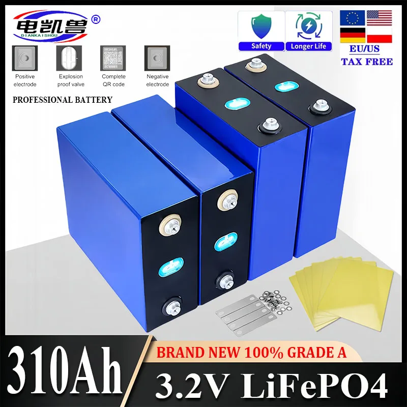 

Новый класс A 3,2 В 310 Ач lifepo4 аккумуляторы DIY 12 В 24 В 310 Ач аккумуляторная батарея для электромобиля RV система хранения солнечной энергии