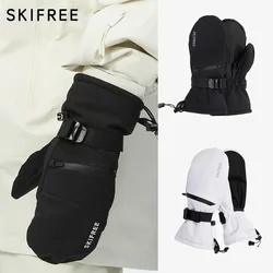 SKIFREE kayak eldivenleri yükseltme kalınlaşmak kış kadın erkek 3M Thinsulate termal Snowboard eldiveni su geçirmez sıcak eldivenler kayak eldiveni