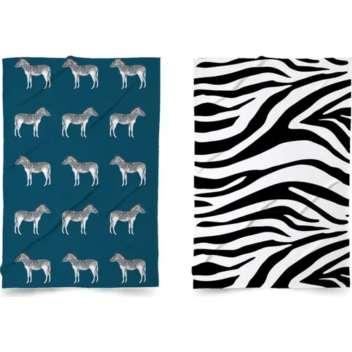 Betgohome Kitchen Hand Towel Zebra Printed 2'li Set