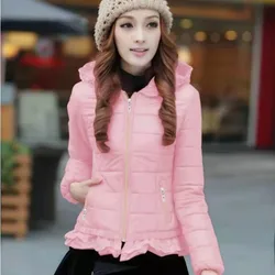 2024 New Women Cotton Jacket Coat Autumn Winter Fashion Warm Parkas Hooded Jacket