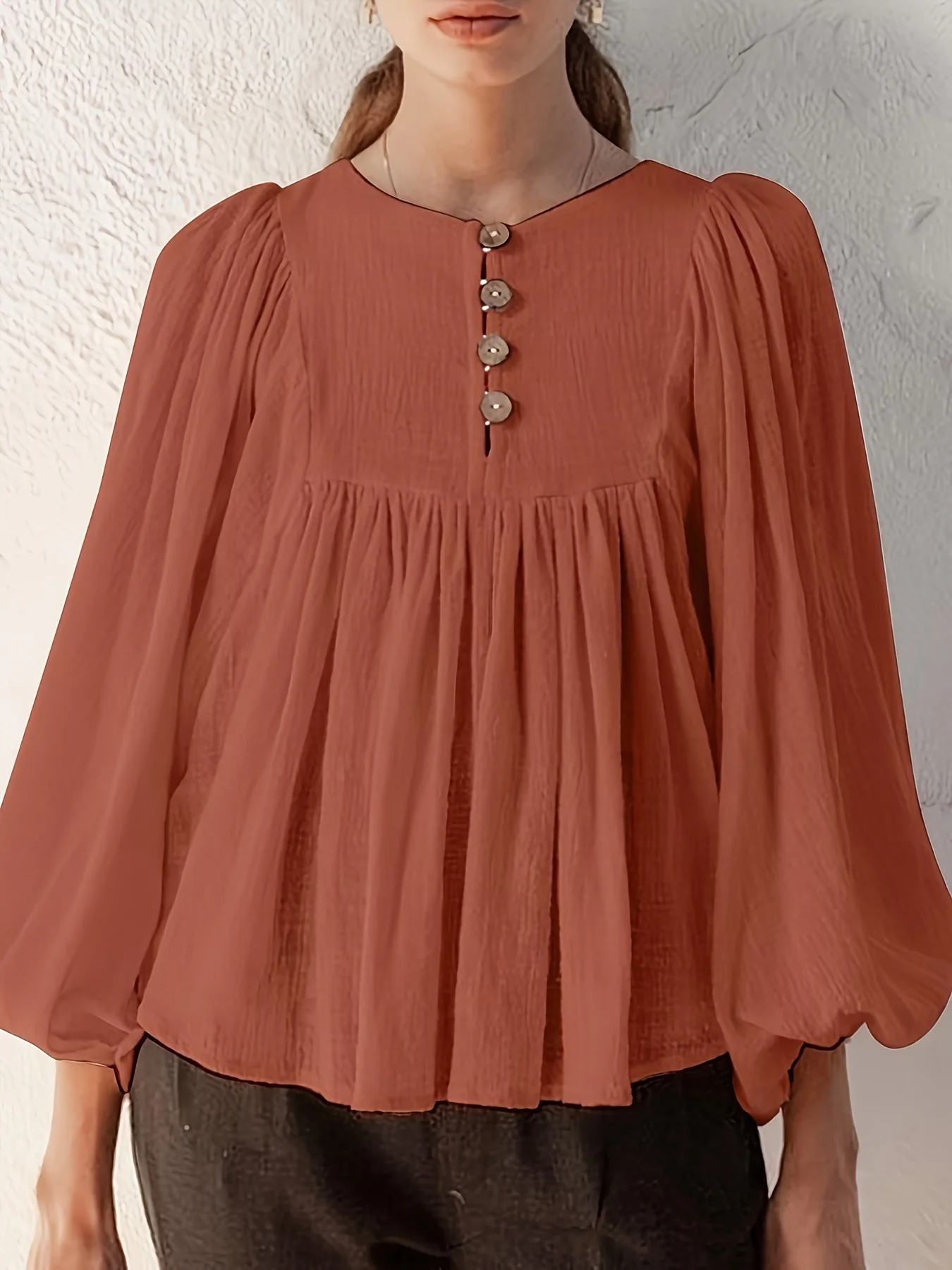 

2025 Новые популярные свободные топы на пуговицах на осень