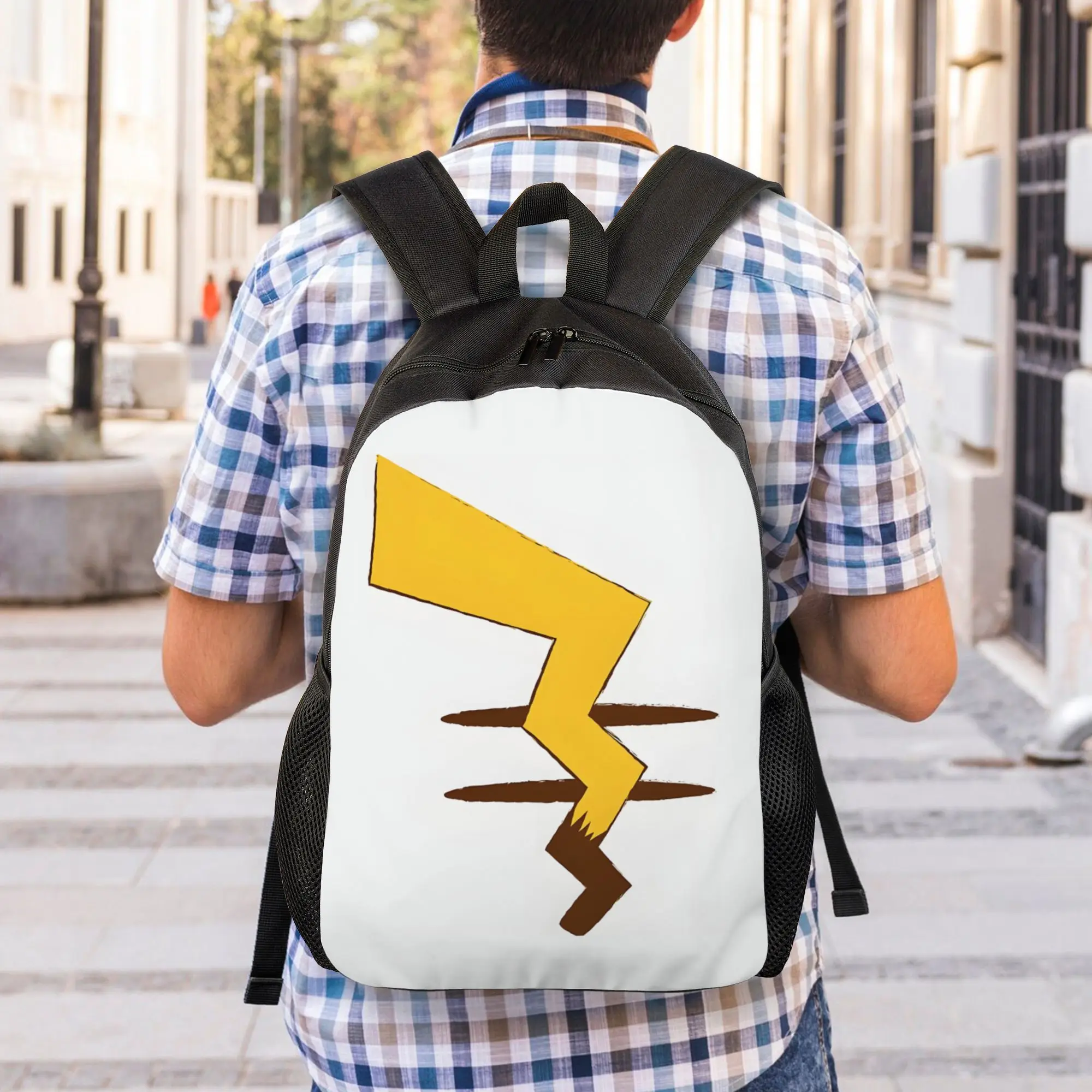 

Back to school season Zipper Closure Yellow Thunder Tail Schoolbag Pokemon Female Handbag Backpack