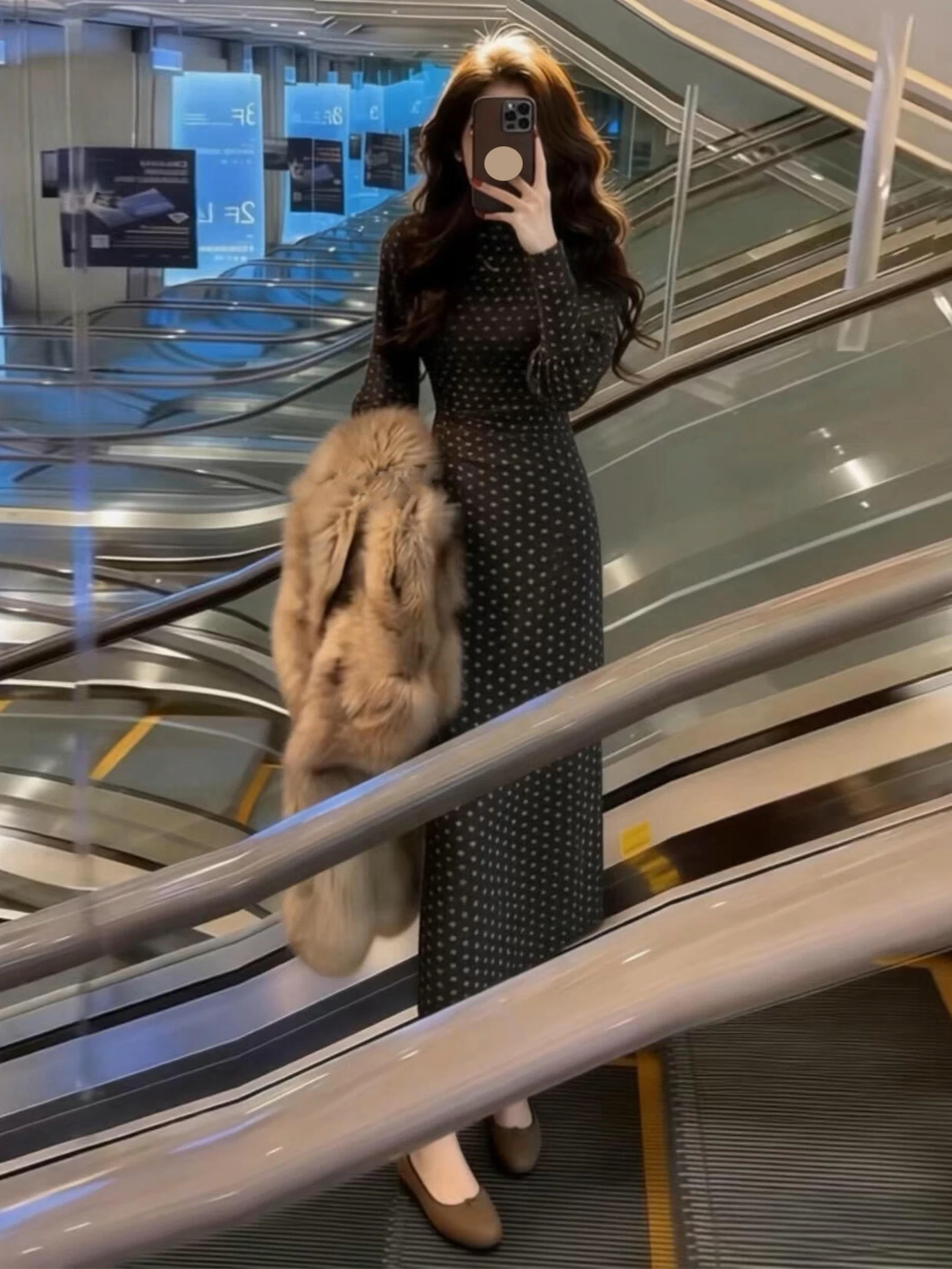 

2026 New Women's High Ne Long Dr Slim Fit Wrap Body Autumn Winter Faionable Casual Sle Polyester Viscose Nylon Dr