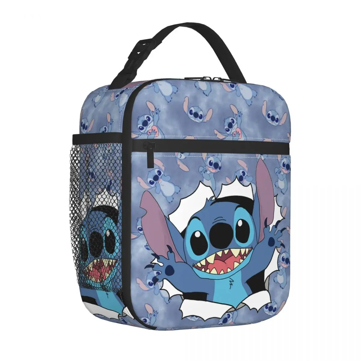 Custom Stitch Manga Anime Thermal Insulated Lunch Bags Women Portable Lunch Box for School Multifunction Food Tote Bags