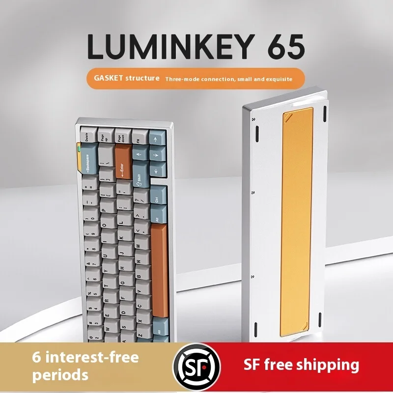 

LUMINKEY65 третья имитация экзамена, индивидуальная игра, беспроводная Bluetooth-механическая клавиатура для киберспорта, полностью комплект алюминиевого корпуса