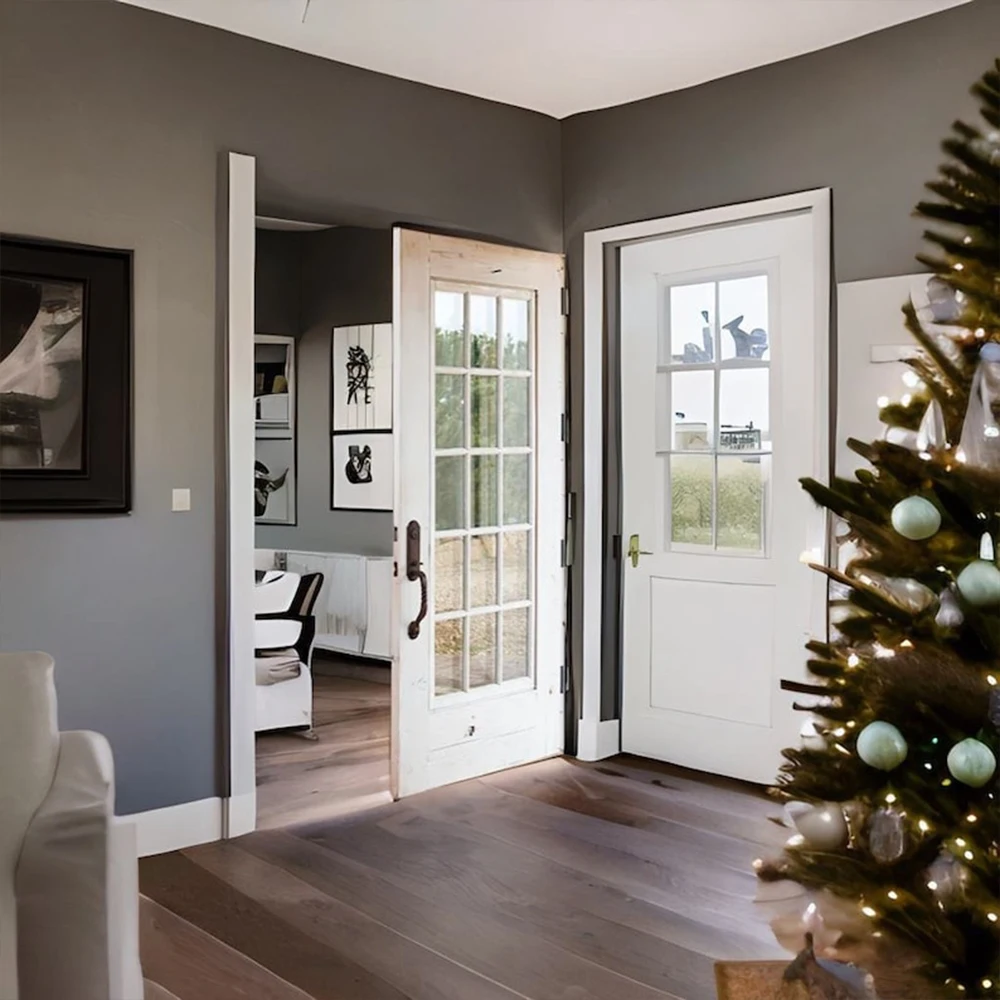 

Sixinalu Slim French Frame Glass Door Interior Casement Aluminum Bathroom Doors Thermal Break Aluminium Interior House Doors