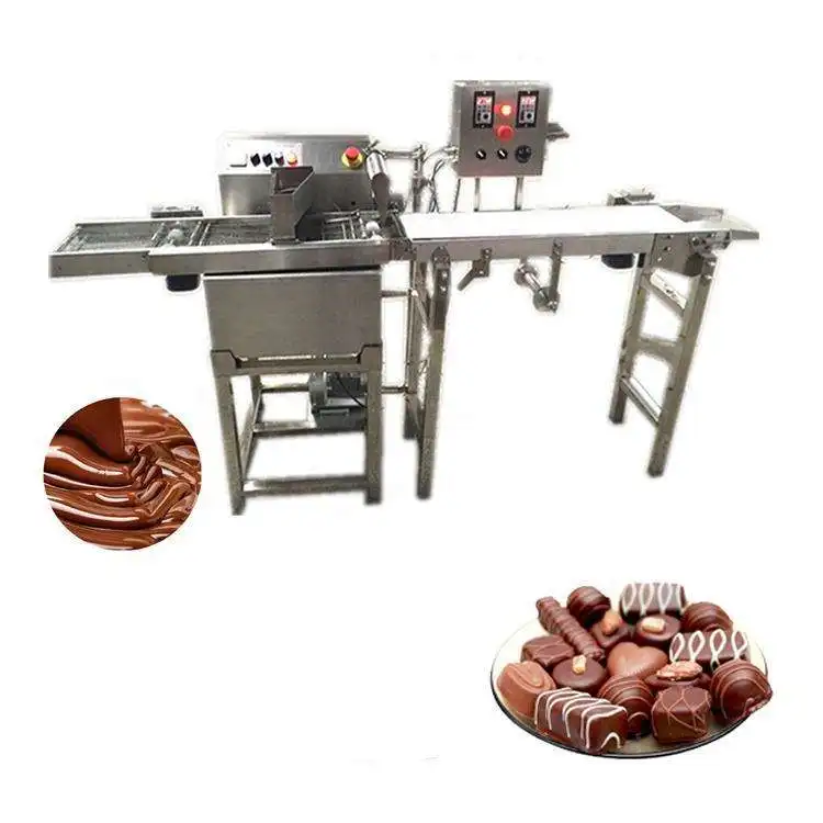 HNOC Factory Automatic Chocolate Coating Excellent Cooling Tunnel for Hot Chocolate and Dry Fruits Popsicle Machine with Sugar C