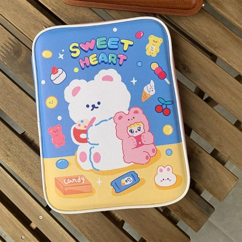 A3PE Cartoon CaptoP Faux Leather Sleeve الذي يحمل لحالة 9.7-11 "سحاب غلاف اللوحية