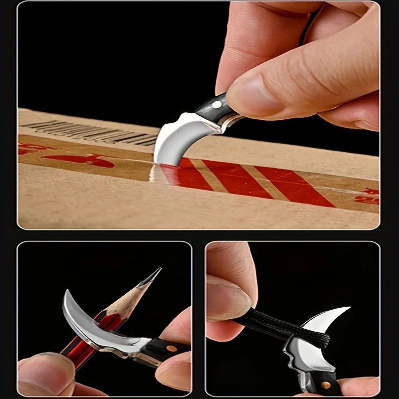 Express Delivery Knife Non-folding EDC Knife Mini Knife Knife Small Claw Knife Portable Open Box Knife Key Chain Pendant