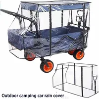 Cubierta de lluvia plegable para carrito de Camper al aire libre, cubierta transparente de EVA a prueba de viento, cubierta antipolvo, impermeable, carrito de mano, accesorio Universal de 21""
